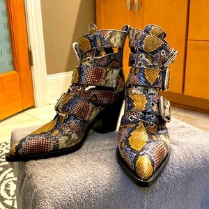 Jeffrey Campbell animal print boots